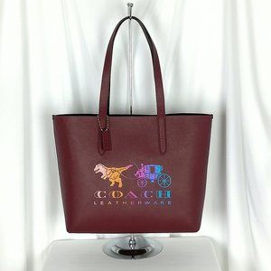 NWT's Coach Rexi Highline Tote Dark Red Leather